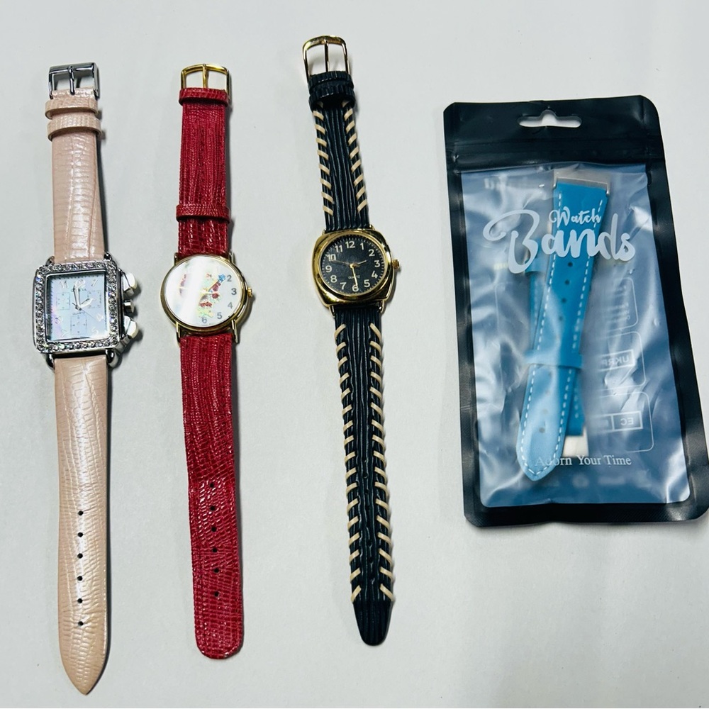 Watches Lot Watch Bands Leather Not Tested Replacement Parts
